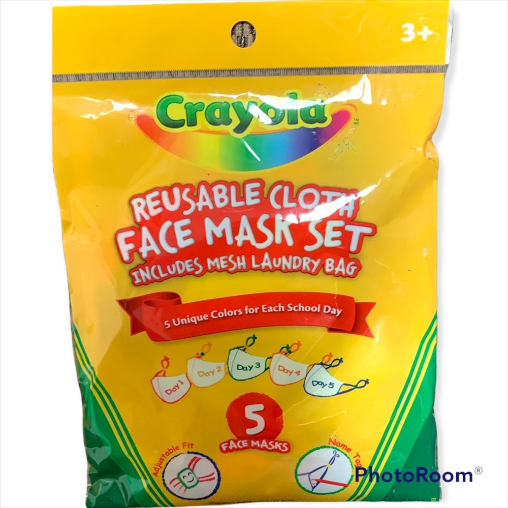 NEW Crayola Reusable Cloth Face Mask Set